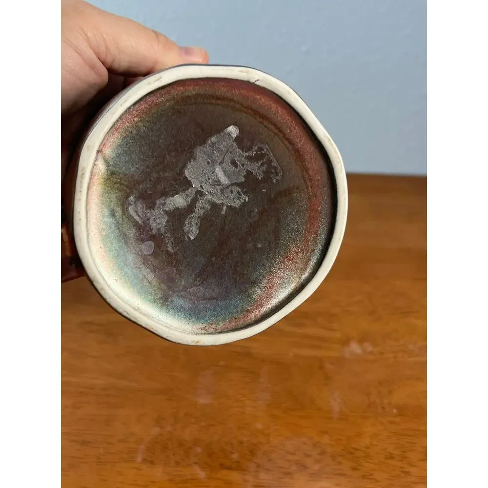 Roscher Stoneware Coffee Mug Metallic Brown Boho Southwestern